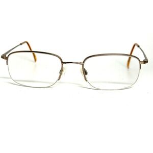 Flexon 606 by Marchon Eyeglasses LT Bronze 52-19-140 Half Rim Rectangular Frames